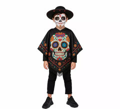 Disfraz o Poncho de Catrina para niños