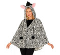 Disfraz o Poncho de Cebra con Capucha para adulto