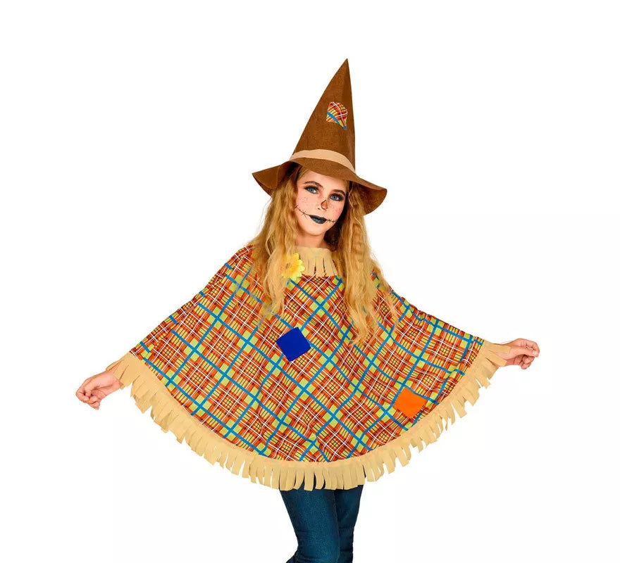 Translation missing: es.Disfraz o Poncho de Espantapájaros con Sombrero para niños