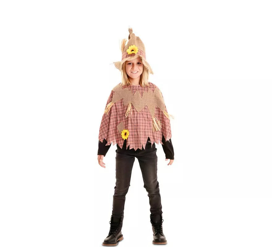 Disfraz o Poncho de Espantapájaros para niños
