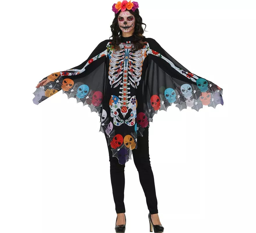 Translation missing: es.Disfraz o Poncho de Esqueleto Catrina para mujer