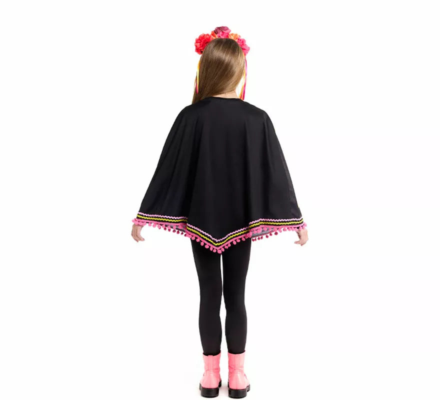 Translation missing: es.Disfraz o Poncho de Esqueleto Catrina para niña