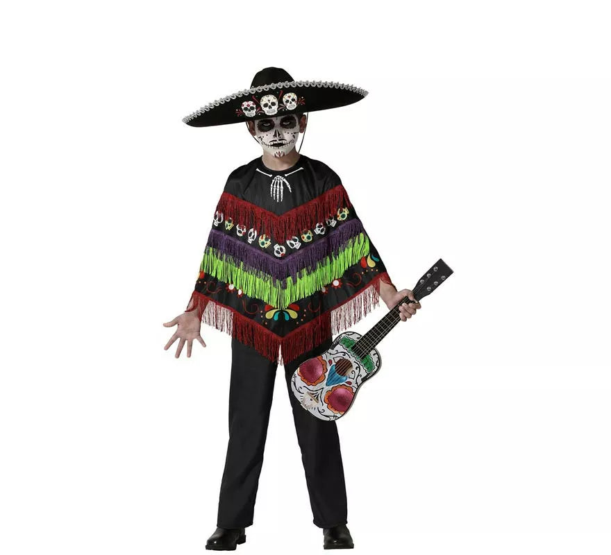 Translation missing: es.Disfraz o Poncho de Esqueleto Divertido para niño