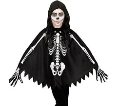 Disfraz o Poncho de Esqueleto para niña