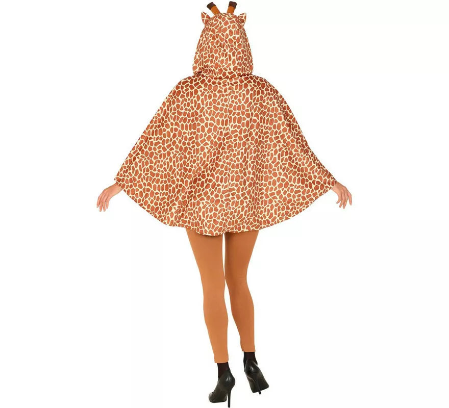 Disfraz o Poncho de Jirafa con Capucha para adulto