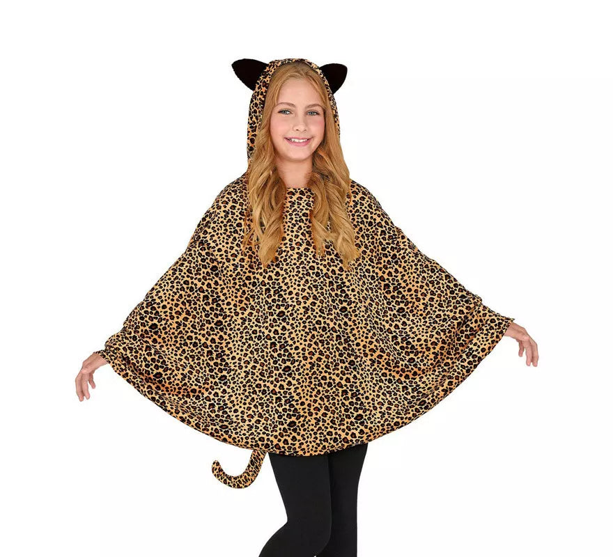 Translation missing: es.Disfraz o Poncho de Leopardo con Capucha para niños