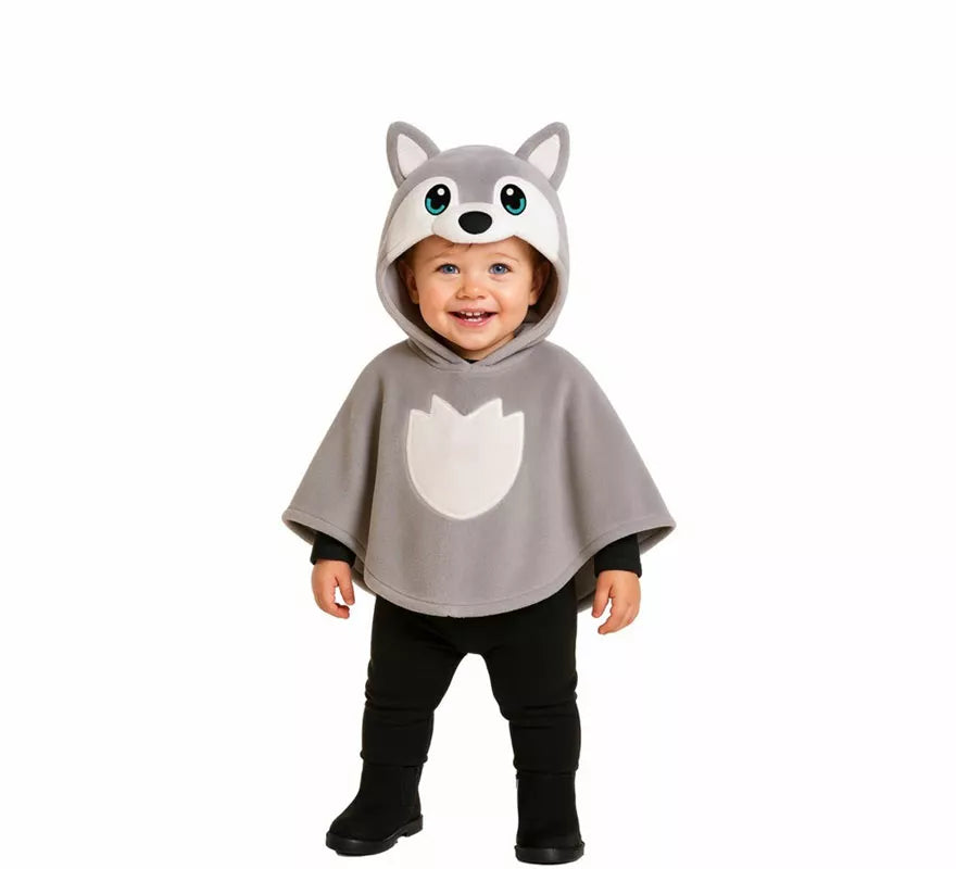 Translation missing: es.Disfraz o Poncho de Lobo gris para bebé
