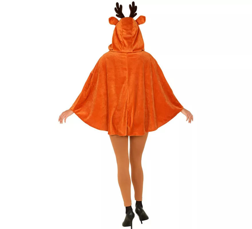 Translation missing: es.Disfraz o Poncho de Reno Coqueta con capucha para adultos