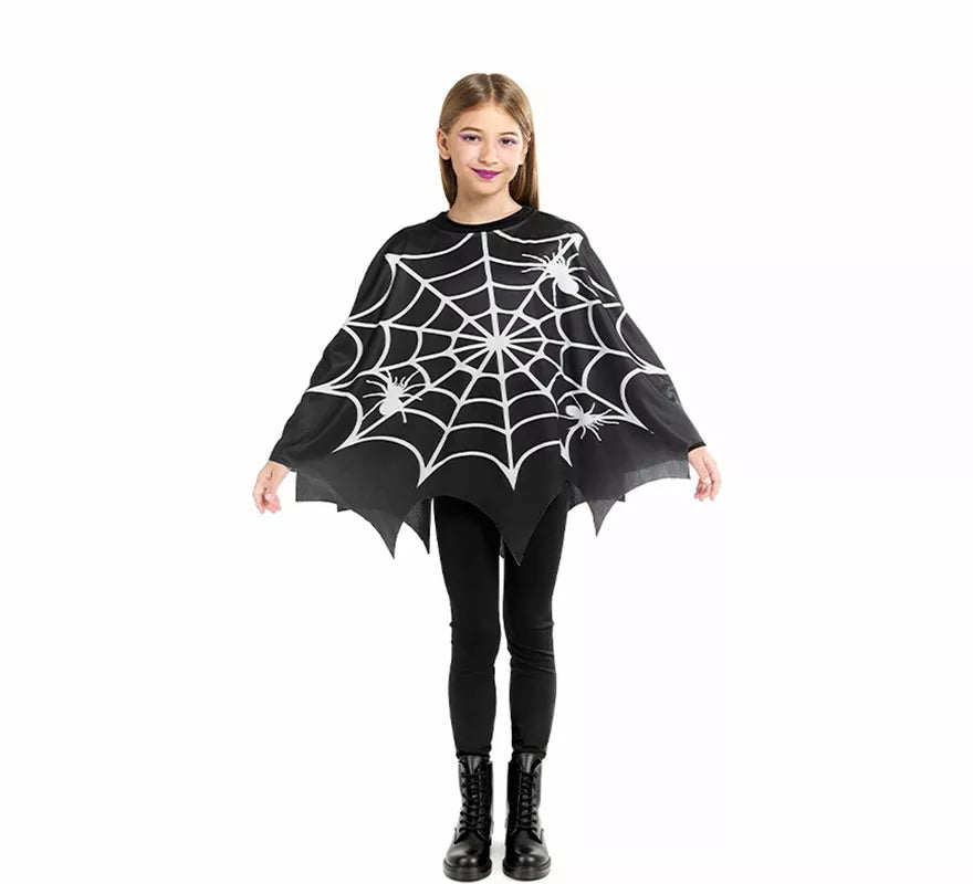 Translation missing: es.Disfraz o Poncho de Telaraña Horripilante para niña
