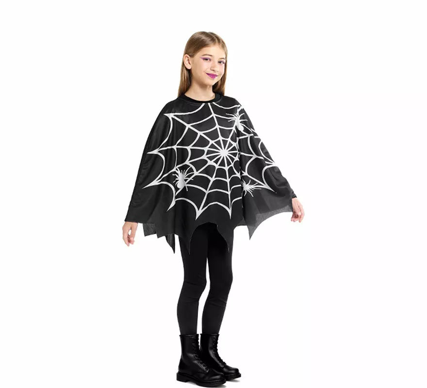 Translation missing: es.Disfraz o Poncho de Telaraña Horripilante para niña