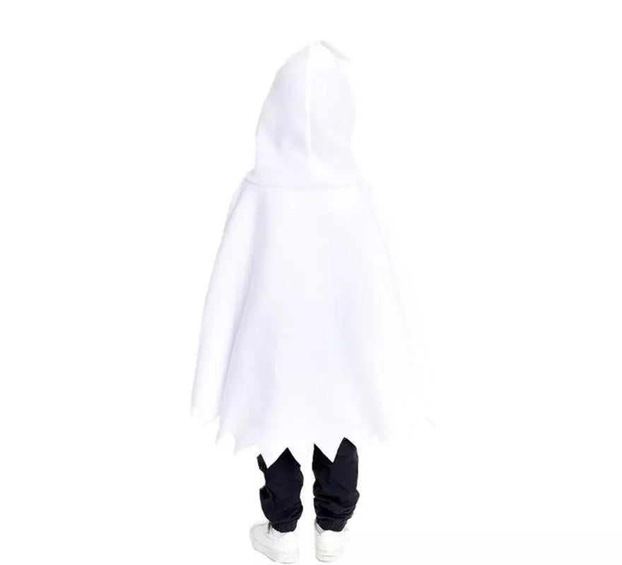 Translation missing: es.Disfraz o Poncho Fantasmita blanco con capucha para bebé y niños