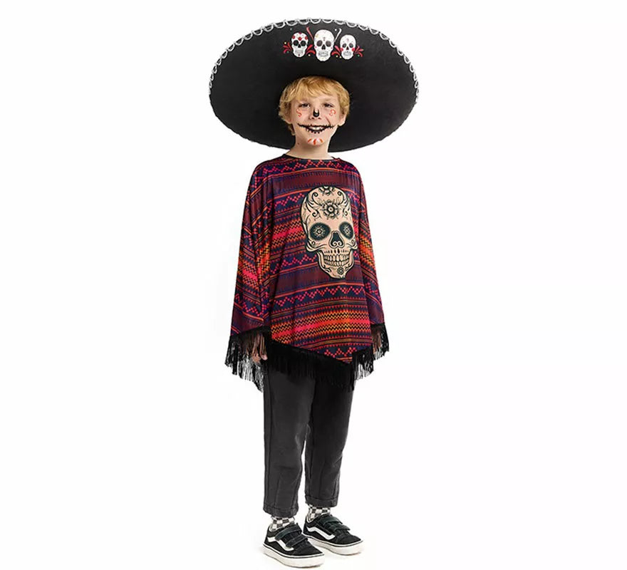 Translation missing: es.Disfraz o Poncho Mexicano de Catrina para niño