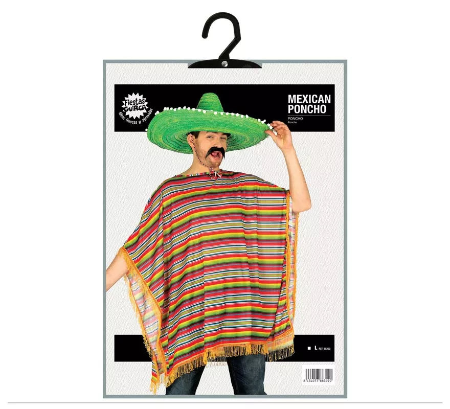 Translation missing: es.Disfraz o Poncho Mexicano multicolor para hombre