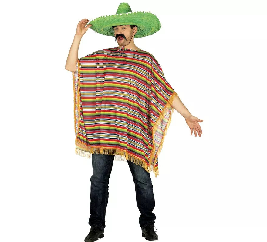 Translation missing: es.Disfraz o Poncho Mexicano multicolor para hombre