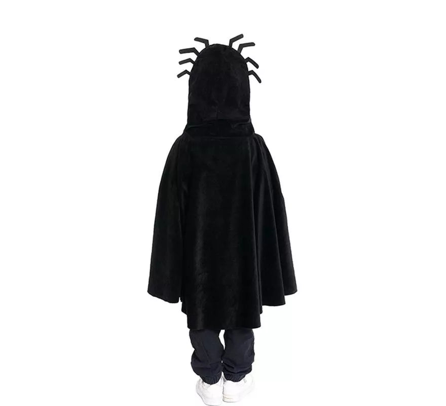 Translation missing: es.Disfraz o Poncho Spider negro con capucha para bebé y niños