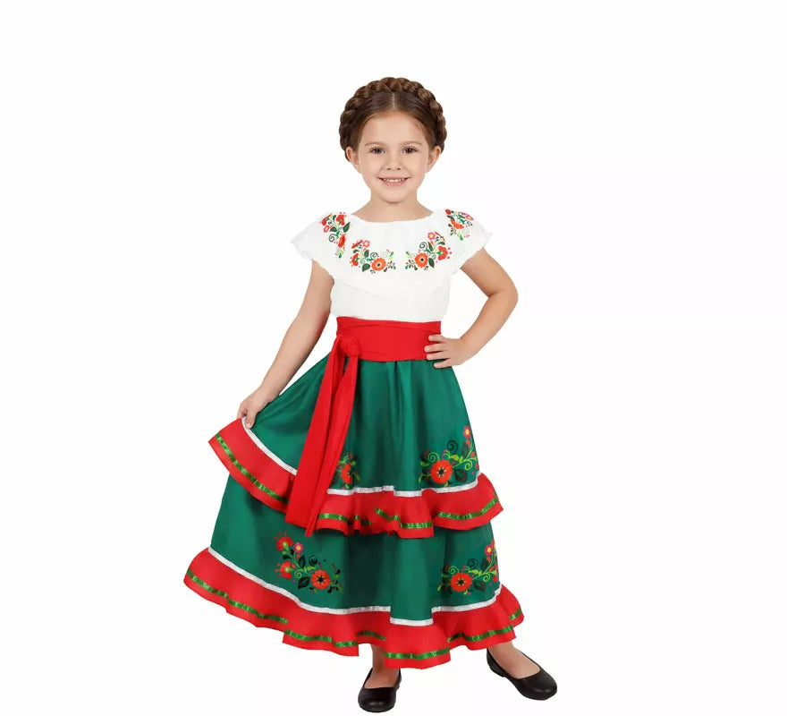 Translation missing: es.Disfraz o Traje de Mexicana Tradicional con Falda para niña
