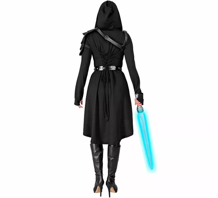 Translation missing: es.Disfraz o Vestido Medieval negro con Capucha para mujer