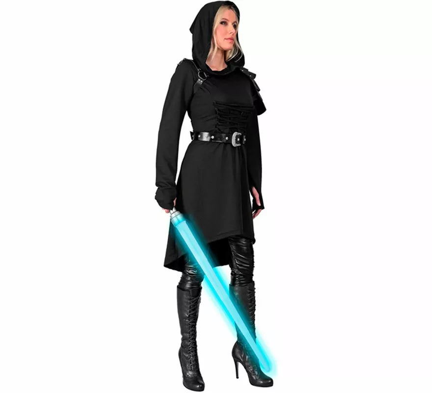 Translation missing: es.Disfraz o Vestido Medieval negro con Capucha para mujer