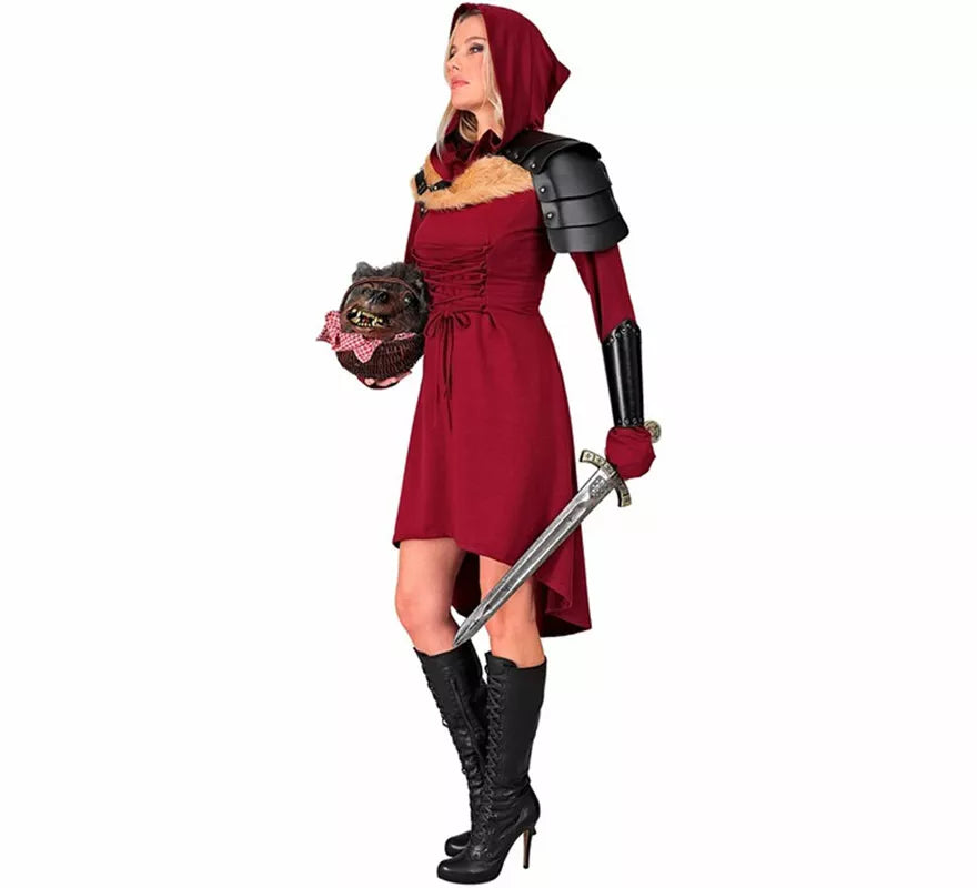 Translation missing: es.Disfraz o Vestido Medieval rojo con Capucha para mujer