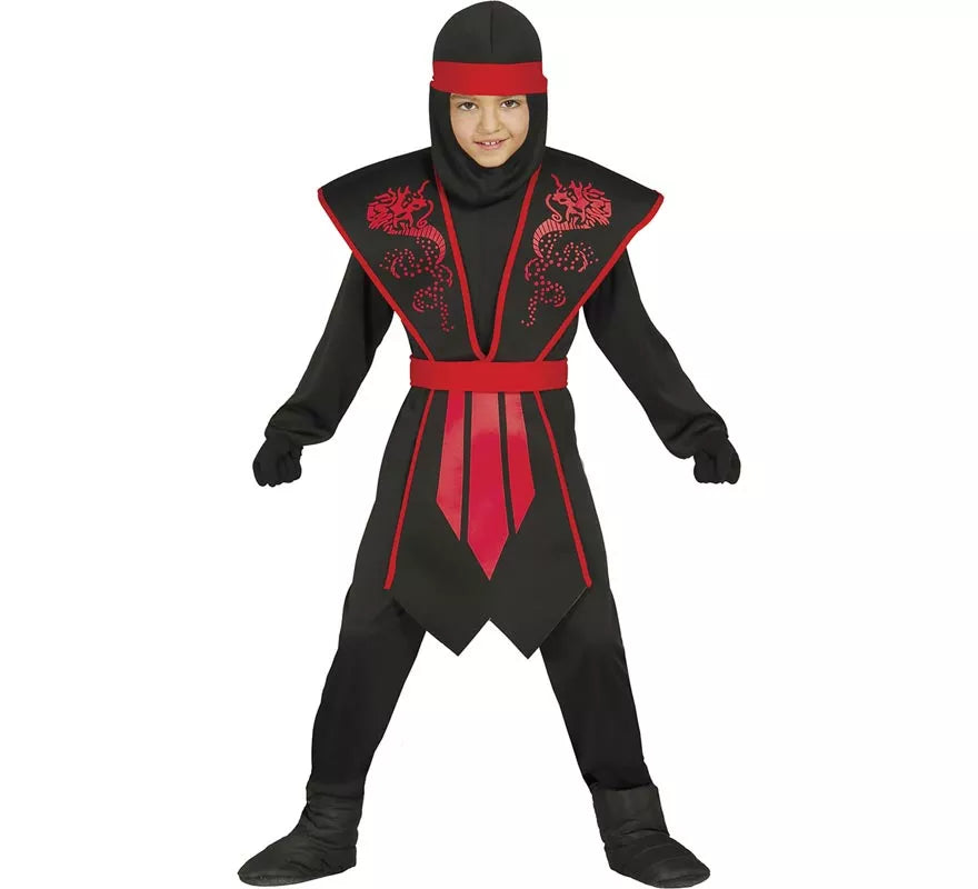 Translation missing: es.Disfraz Shadow Ninja Negro y Rojo para Niños