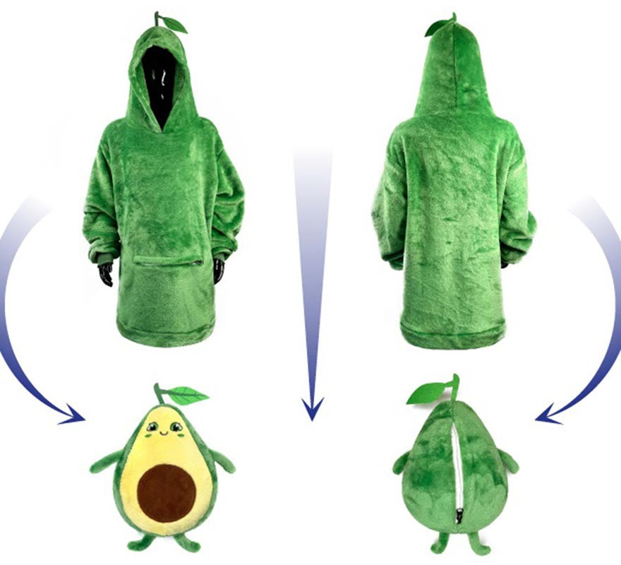 Translation missing: es.Disfraz Sudadera Peluche Agustín Aguacate para adulto