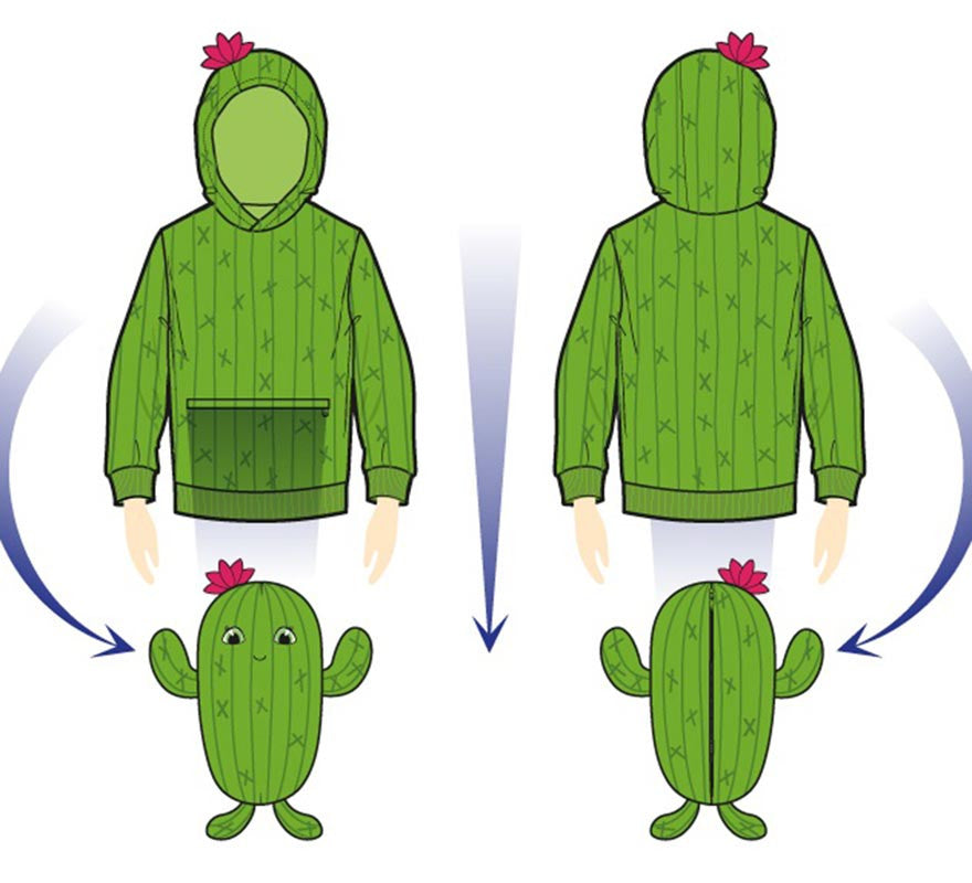 Translation missing: es.Disfraz Sudadera Peluche Carmen Cactus infantil