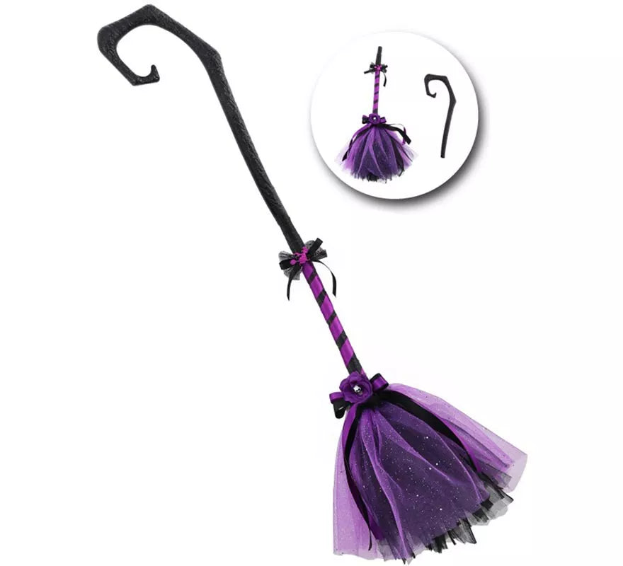 Translation missing: es.Escoba de Bruja Negro y morado