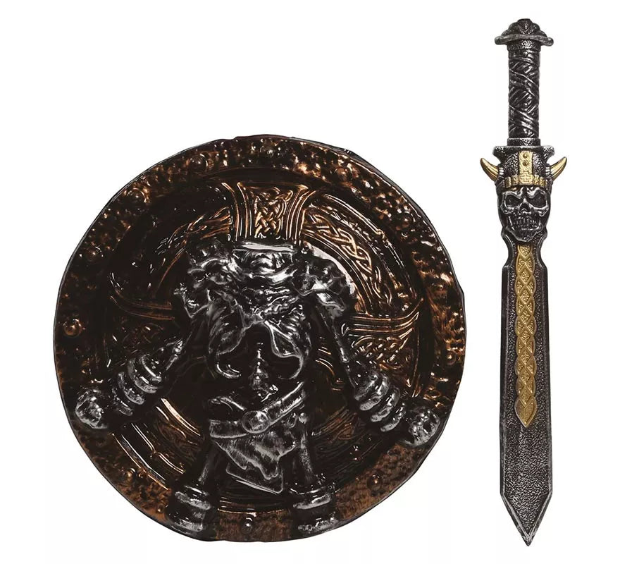 Translation missing: es.Espada de 57 cm y Escudo de 45 cm de Guerrero Esqueleto