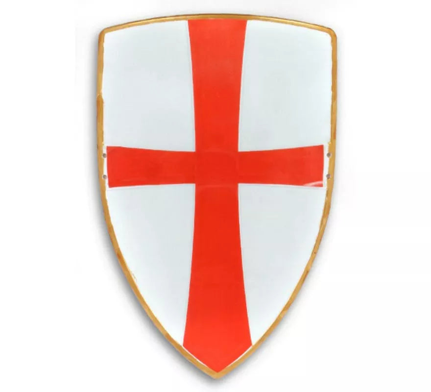 Translation missing: es.Escudo Medieval blanco con cruz de 300 cm