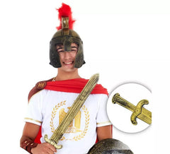 Espada Medieval dorada efecto envejecido de juguete de 60 cm