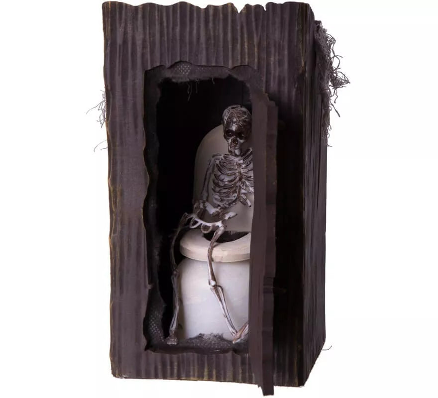 Esqueleto en el Baño con Luz, Movimiento y Sonido de 13x13x25 cm