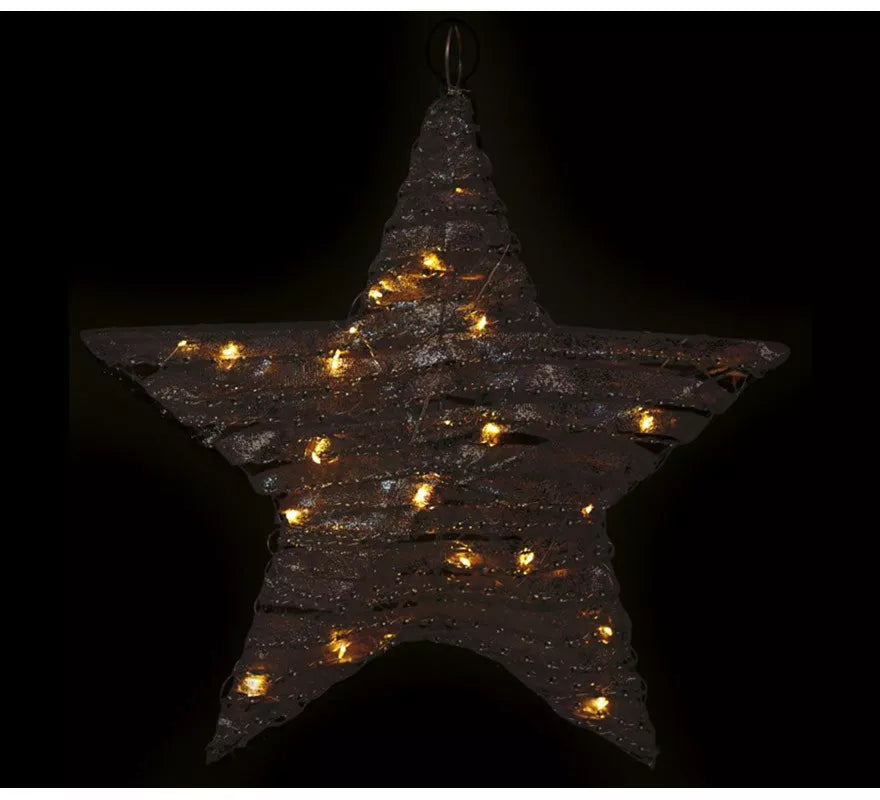 Translation missing: es.Estrella de 20 Led de Tela a Pilas de 30 cm