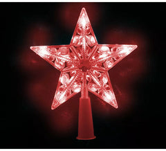 Estrella de Árbol de Remate de 10 Led Rojo con Pilas