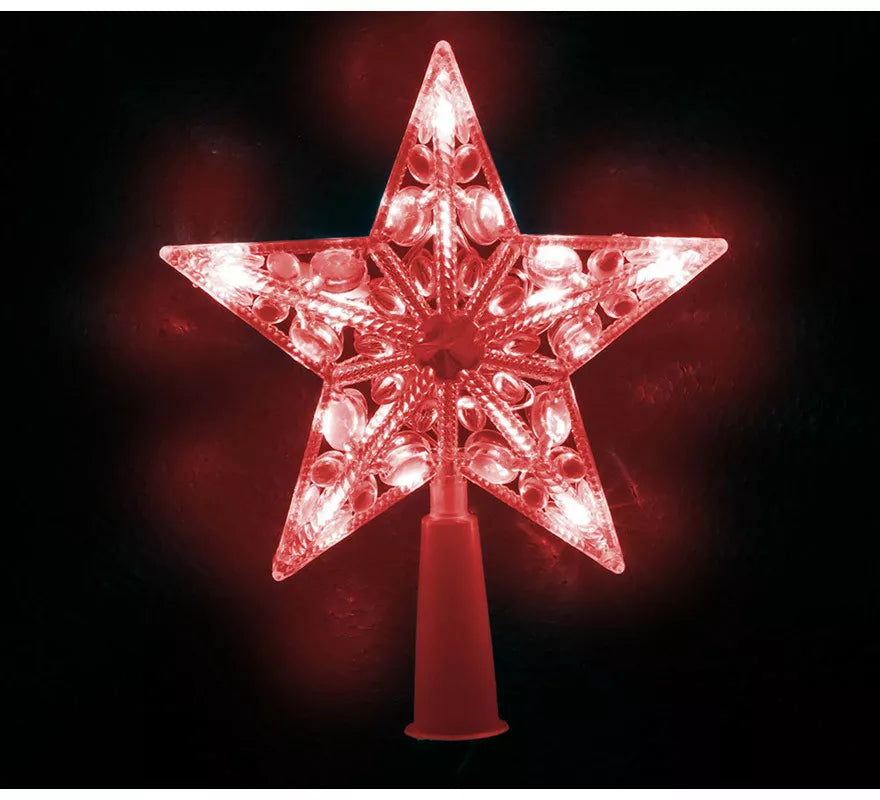 Translation missing: es.Estrella de Árbol de Remate de 10 Led Rojo con Pilas