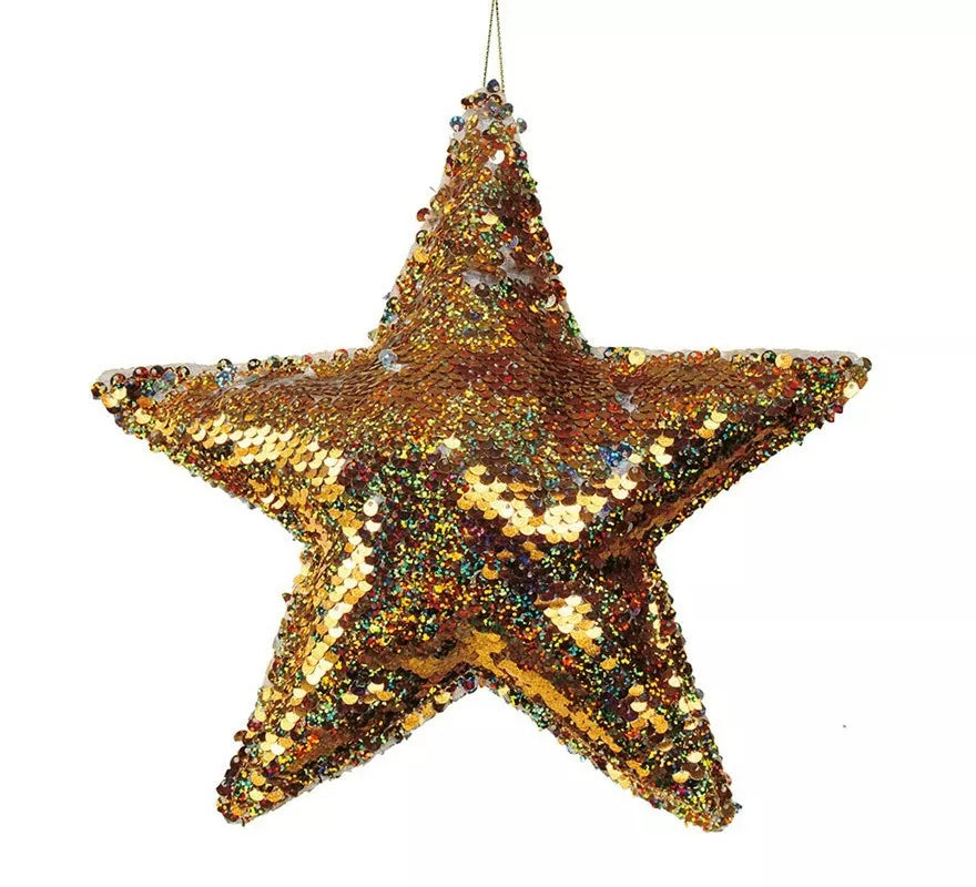 Translation missing: es.Estrella Lentejuelas Oro 20 cm