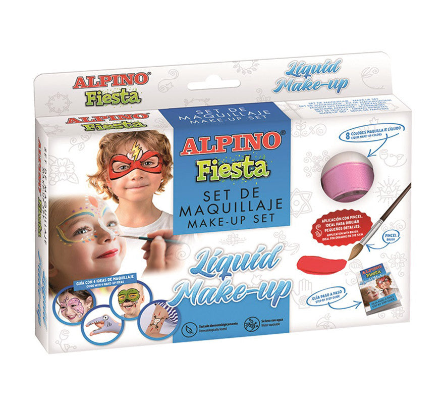 Translation missing: es.Set Maquillaje Líquido Fiesta: 8 colores x 10gr, pincel y folleto
