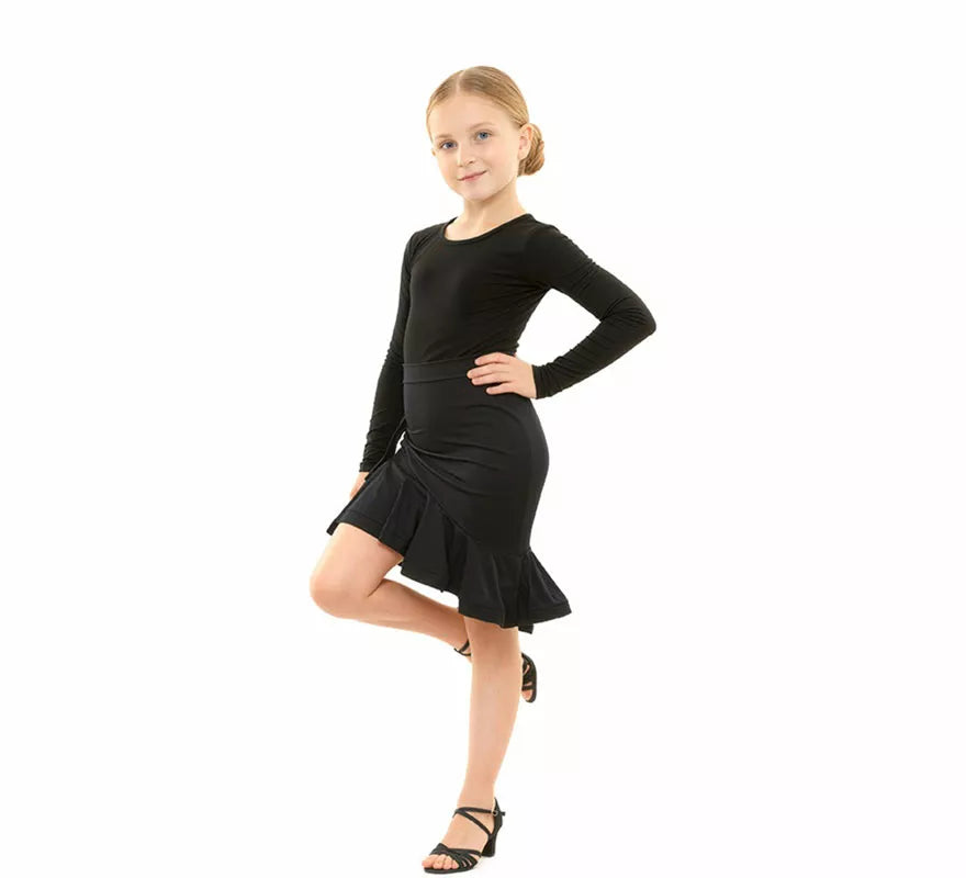 Falda Baile Asimétrica negra para niña