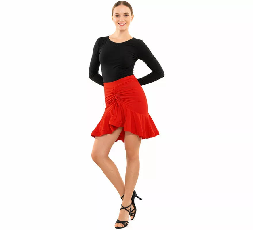 Falda Baile Asimétrica roja para mujer