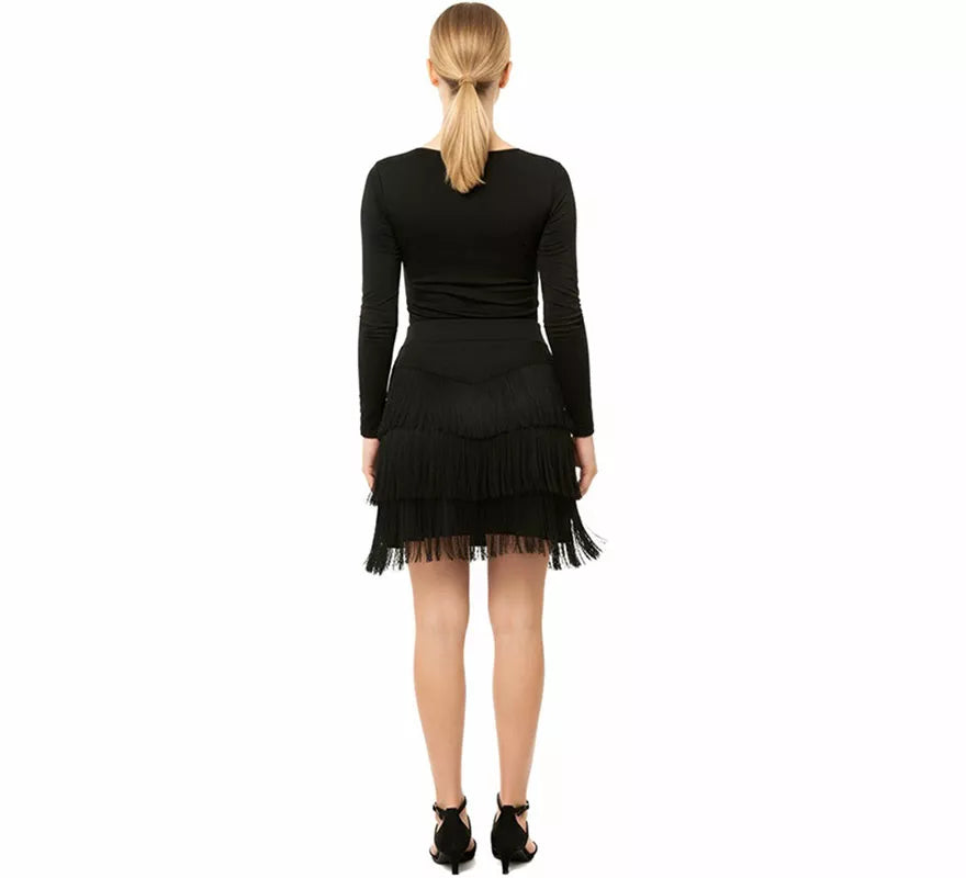 Translation missing: es.Falda Charlestón negra con Flecos para mujer