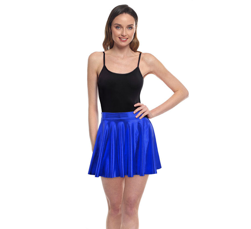 Translation missing: es.Falda de Vuelo azul metal para mujer