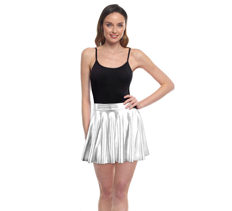 Translation missing: es.Falda de Vuelo plateada para mujer