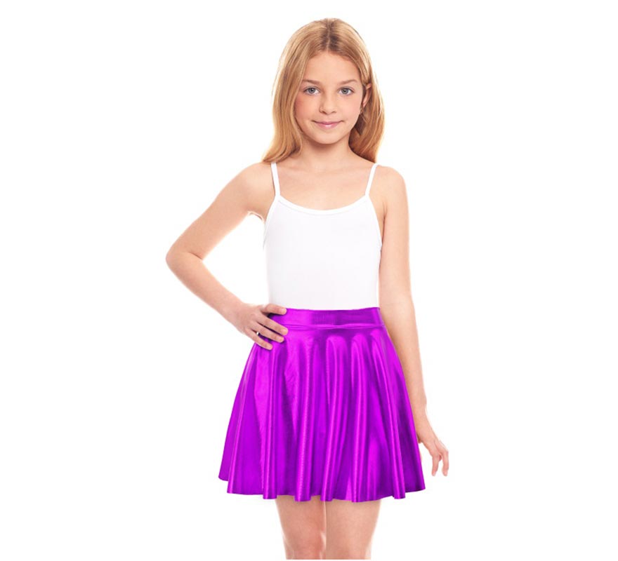 Translation missing: es.Falda de Vuelo morada metalizada para niña