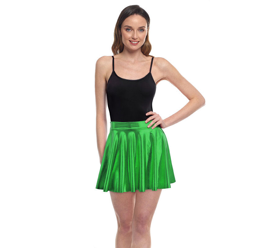 Translation missing: es.Falda de Vuelo verde metal para mujer