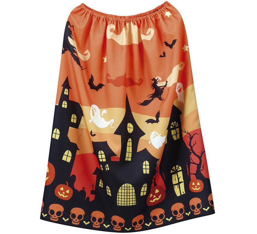 Translation missing: es.Falda Halloween Naranja Acampanada