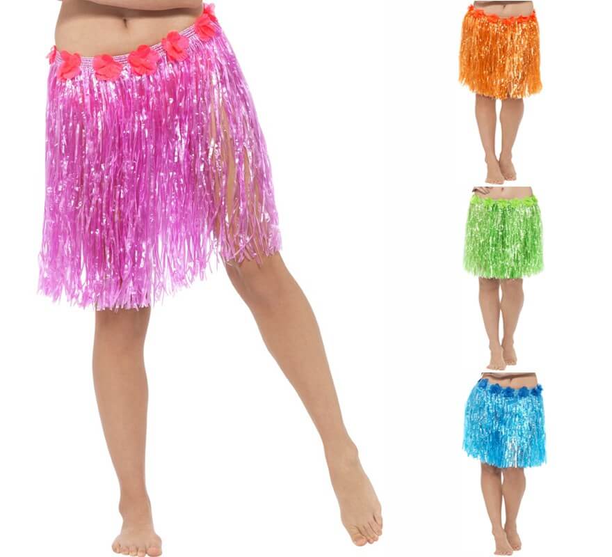 Falda Hawaiana con flores en varios colores