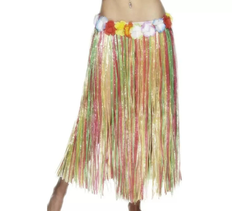 Translation missing: es.Falda Hawaiana Larga multicolor con flores 79cm