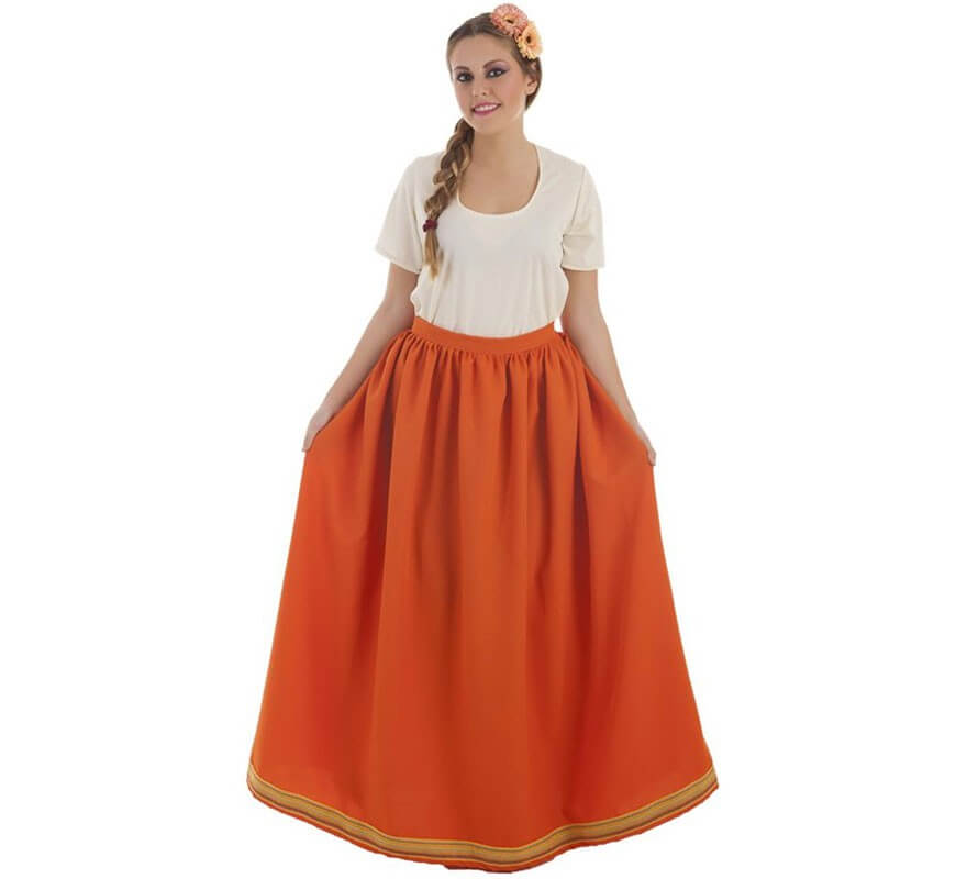 Translation missing: es.Falda Medieval Naranja para mujer