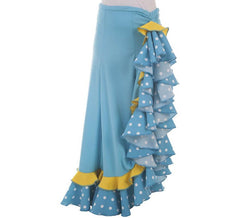 Falda Sevillana Azul con Topos