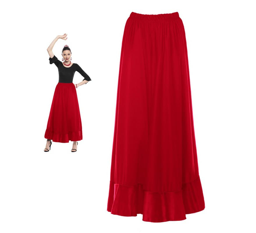 Translation missing: es.Falda Sevillana de Ensayo roja para mujer