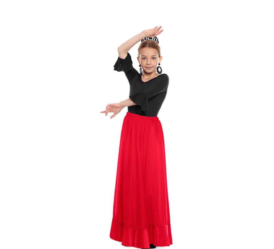 Translation missing: es.Falda Sevillana de Ensayo roja para niña